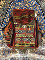 Persian Hand Embroidered Backpack - Hand Made  - Jajim - Sirjan - Kilim - Nomad Tribal Boho Bag