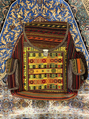 Persian Hand Embroidered Backpack - Hand Made  - Jajim - Sirjan - Kilim - Nomad Tribal Boho Bag