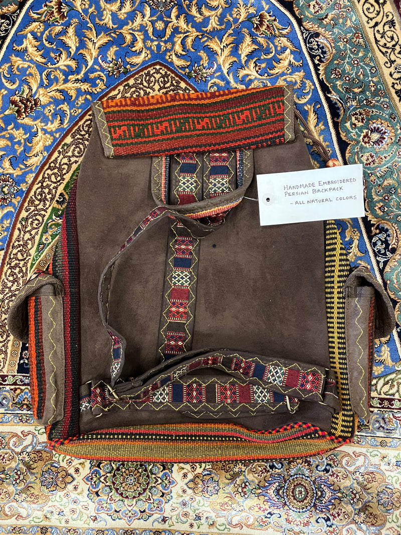 Persian Hand Embroidered Backpack - Hand Made  - Jajim - Sirjan - Kilim - Nomad Tribal Boho Bag