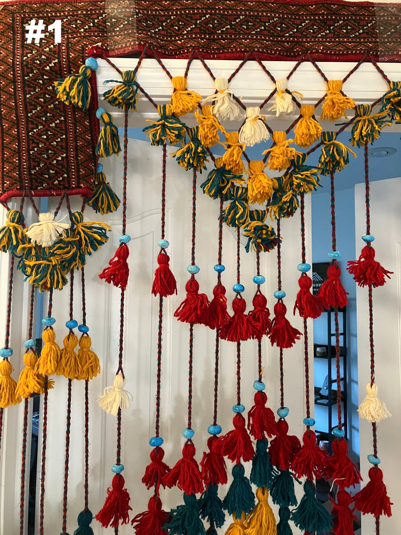 . Hand Made Door & Window Curtains - Macrame Style - Boho - Hippy - Persian Made - 100% Wool & Natural Plants Dyes - Various Sizes