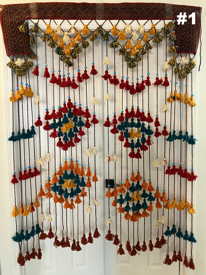 . Hand Made Door & Window Curtains - Macrame Style - Boho - Hippy - Persian Made - 100% Wool & Natural Plants Dyes - Various Sizes