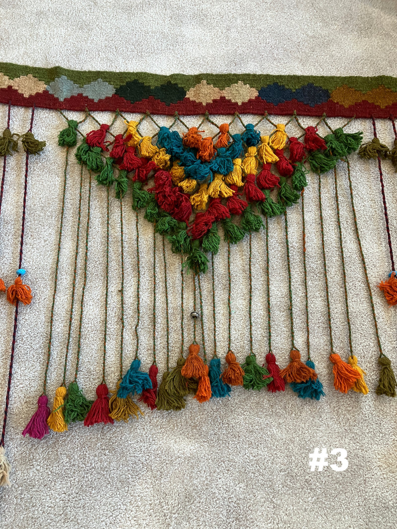 . Hand Made Door & Window Curtains - Macrame Style - Boho - Hippy - Persian Made - 100% Wool & Natural Plants Dyes - Various Sizes