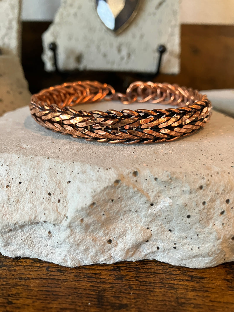 Chain Copper Effect Metal Bracelet - 8 inch length (7 1/4" chain) - Hand Made Persian Bracelet
