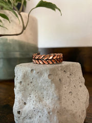 Leaf Copper Effect Metal Ring - Adjustable Size - Hand Made Persian Ring