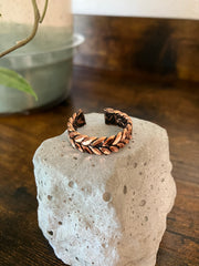 Leaf Copper Effect Metal Ring - Adjustable Size - Hand Made Persian Ring