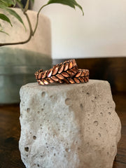 Leaf Copper Effect Metal Ring - Adjustable Size - Hand Made Persian Ring