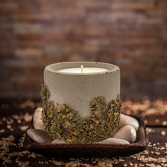 Rustic Hand Painted Natural Soy Candle -  Brown