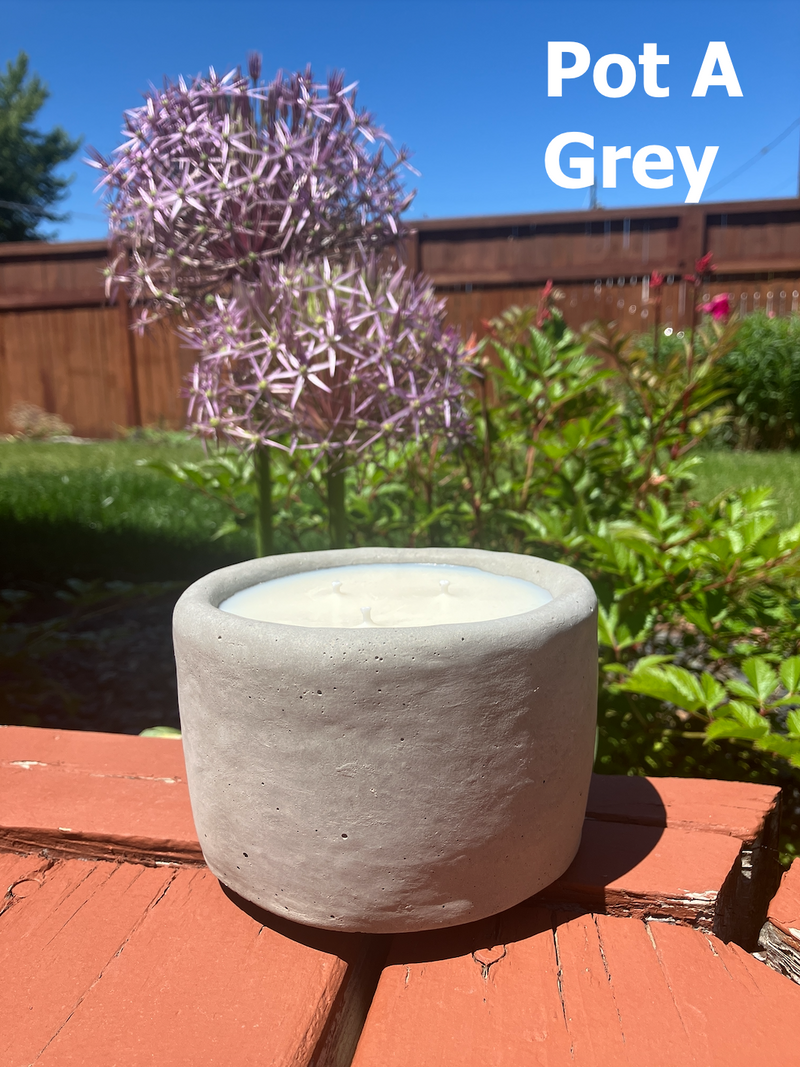 . Citronella Insect Mosquito Repellent Natural Soy Candle - Handmade - Concrete Dough Bowl - 3 Wicks - 30+ Hour Burn - Variety of Colours