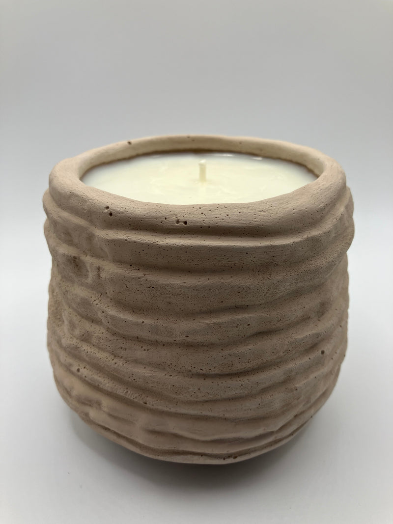 Rustic Coil Pot - 17 Fluid Ounces - Fresh Cotton Scented - Natural Soy Candle - Tawny Brown