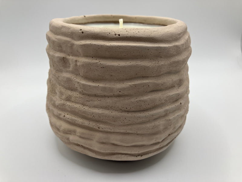 Rustic Coil Pot - 17 Fluid Ounces - Fresh Cotton Scented - Natural Soy Candle - Tawny Brown