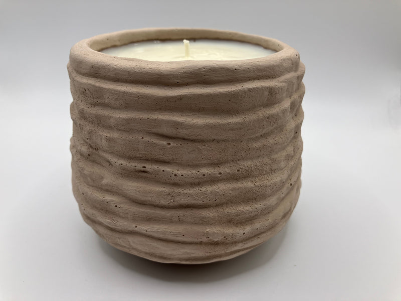 Rustic Coil Pot - 17 Fluid Ounces - Fresh Cotton Scented - Natural Soy Candle - Tawny Brown