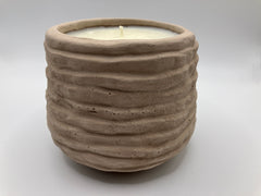 Rustic Coil Pot - 17 Fluid Ounces - Fresh Cotton Scented - Natural Soy Candle - Tawny Brown