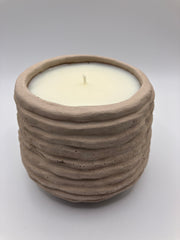 Rustic Coil Pot - 17 Fluid Ounces - Fresh Cotton Scented - Natural Soy Candle - Tawny Brown