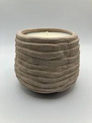 Rustic Coil Pot - 17 Fluid Ounces - Fresh Cotton Scented - Natural Soy Candle - Tawny Brown